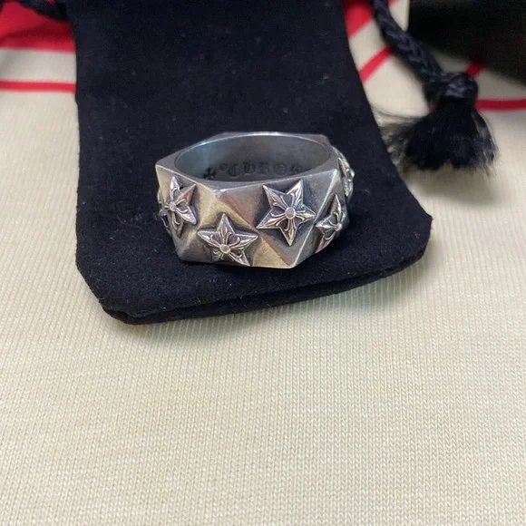Chrome Hearts Pentagram Design Silver Ring Men - Picture 3 of 6